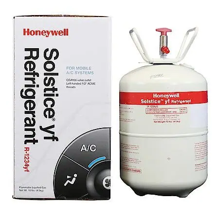 10 lb cylinder of Honeywell R-1234yf refrigerant