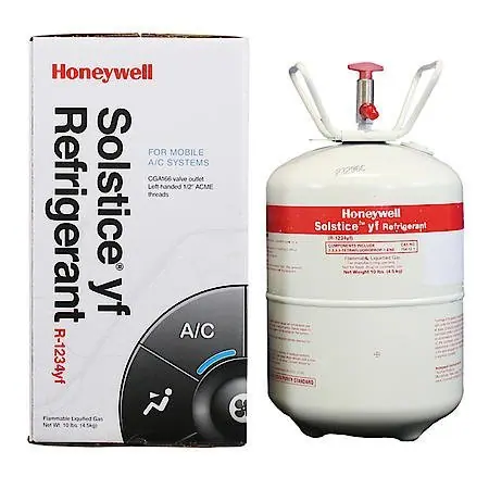 10 lb cylinder of Honeywell R-1234yf refrigerant