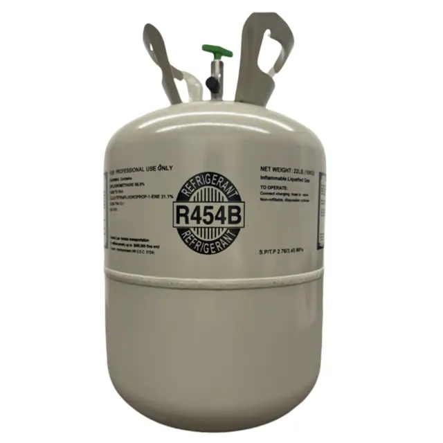 One 22 lb cylinder of R-454B refrigerant gas.