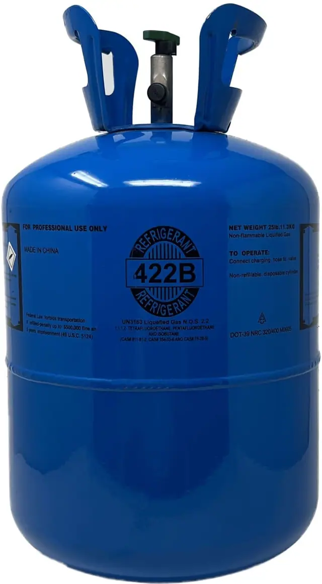25 lb cylinder of R-422B NU-22 refrigerant