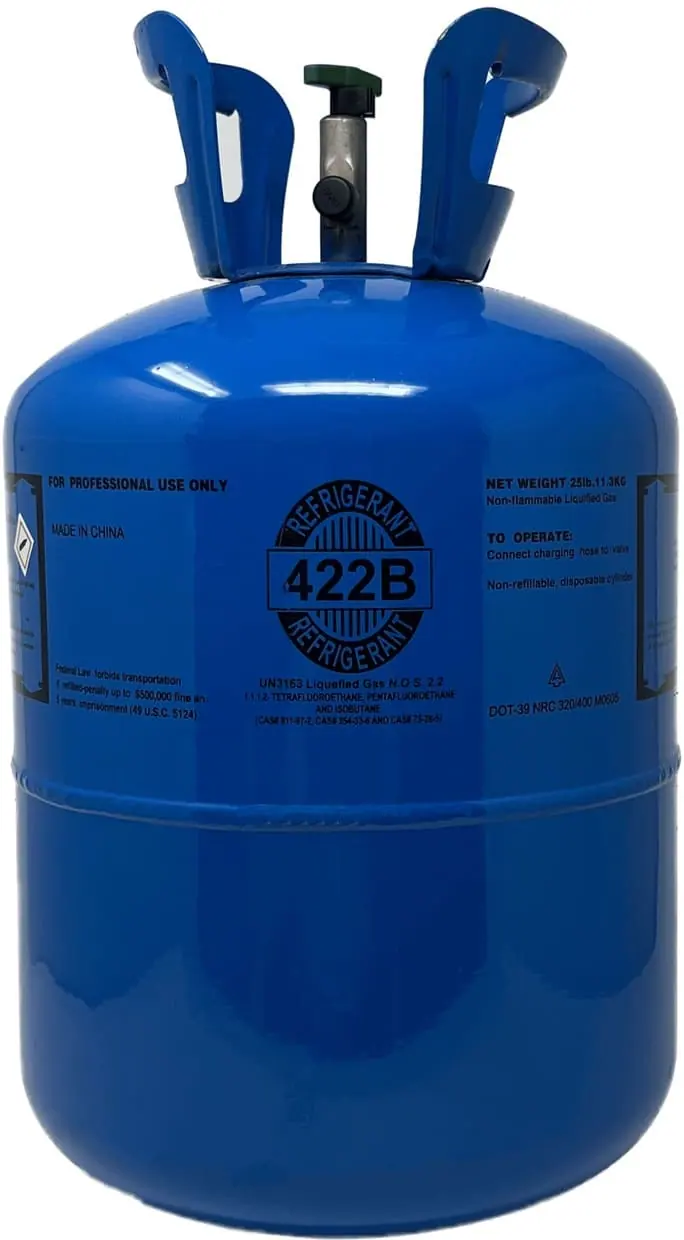 25 lb cylinder of R-422B NU-22 refrigerant