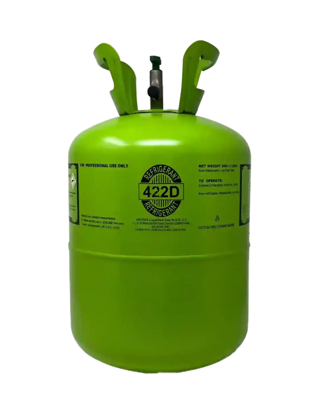 25 lb cylinder of R-422D refrigerant