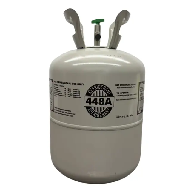 A single 25 lb refrigerant cylinder containing R-448A.