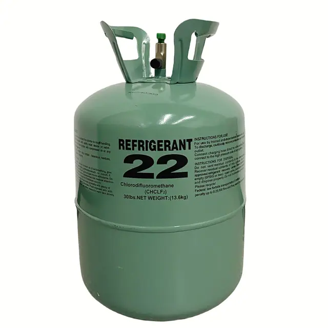 Product photo of a single 30 lb R-22 refrigerant cylinder.