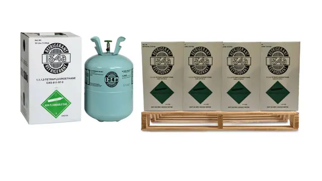 Bulk pack of ten 30 lb R-134a automotive refrigerant cylinders