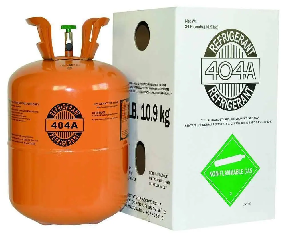Full pallet of forty 24 lb R-404A refrigerant cylinders