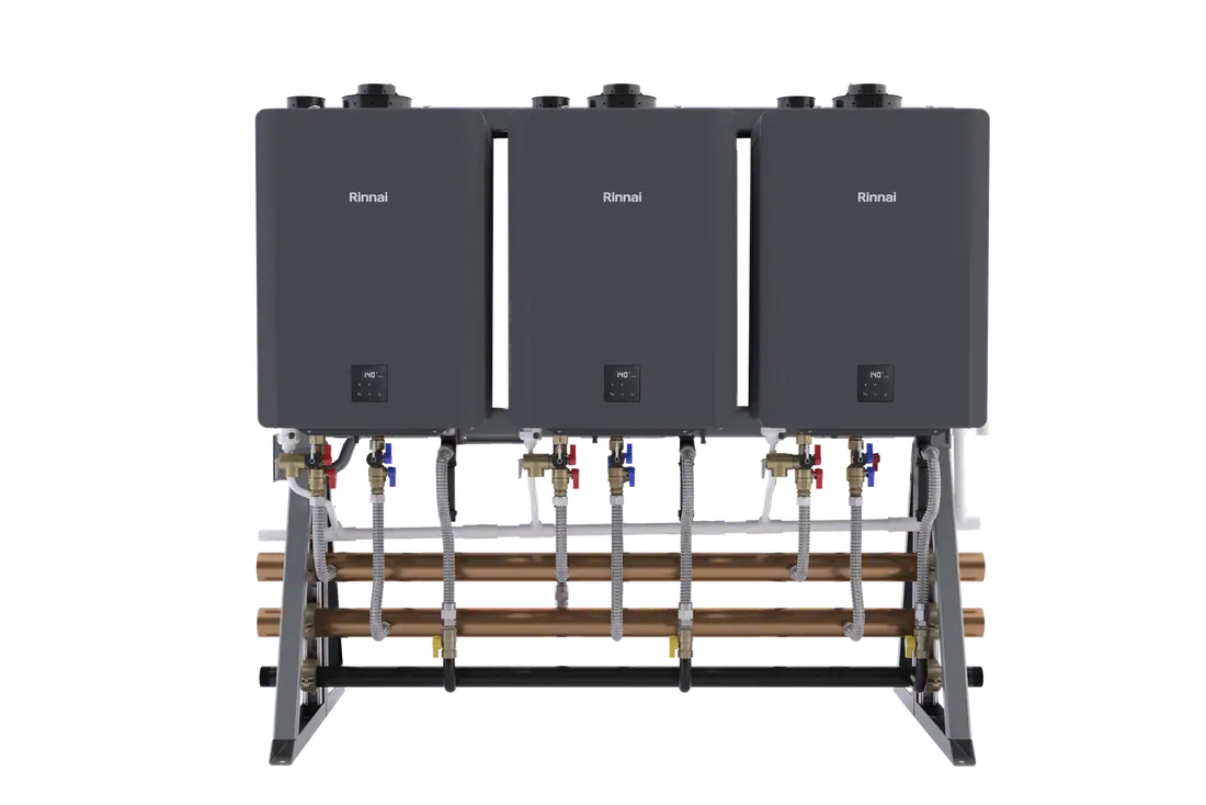 Rinnai TRS03ILCXIN three unit commercial tankless rack system